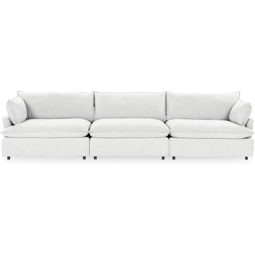 Caplan 3 Piece Modular Sectional Sofa in Rise White Fabric