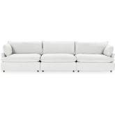 Caplan 3 Piece Modular Sectional Sofa in Rise White Fabric