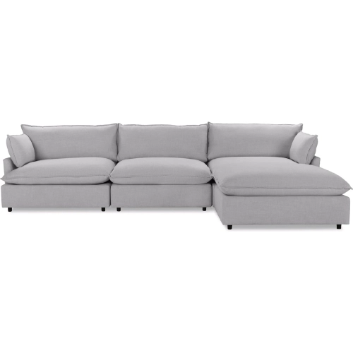 Caplan 4 Piece Modular Sectional Sofa in Bliss Gray Fabric