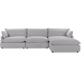 Caplan 4 Piece Modular Sectional Sofa in Bliss Gray Fabric