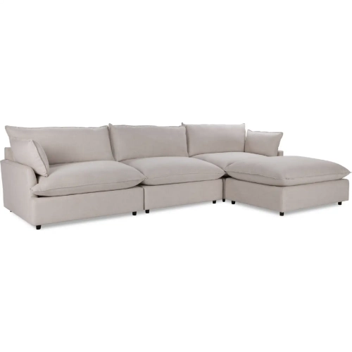Caplan 4 Piece Modular Sectional Sofa Dawn in Flax Neutral Fabric