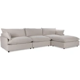 Caplan 4 Piece Modular Sectional Sofa Dawn in Flax Neutral Fabric