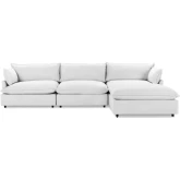 Caplan 4 Piece Modular Sectional Sofa Dawn in Pearl Neutral Fabric