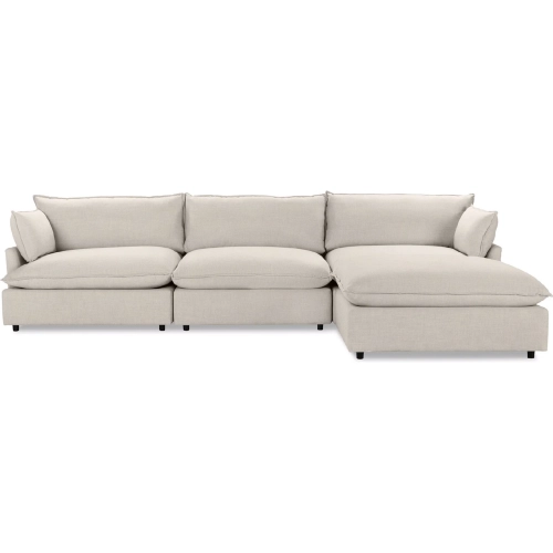 Caplan 4 Piece Modular Sectional Sofa Dawn in Twine Neutral Fabric