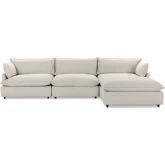 Caplan 4 Piece Modular Sectional Sofa Dawn in Twine Neutral Fabric