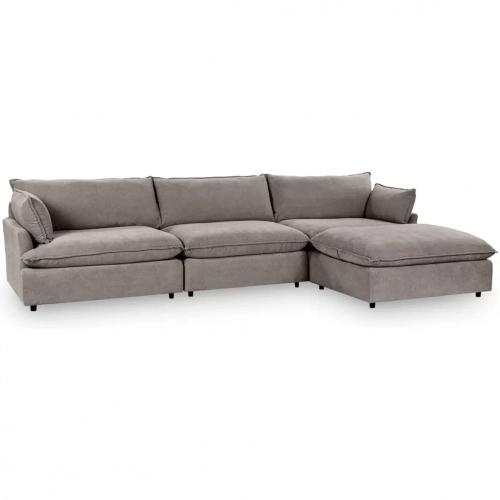 Caplan 4 Piece Modular Sectional Sofa in Elite Charcoal Gray Fabric