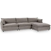 Caplan 4 Piece Modular Sectional Sofa in Elite Charcoal Gray Fabric