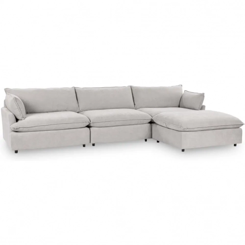 Caplan 4 Piece Modular Sectional Sofa in Elite Gray Fabric