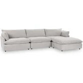 Caplan 4 Piece Modular Sectional Sofa in Elite Gray Fabric