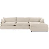 Caplan 4 Piece Modular Sectional Sofa in Rise Beige Fabric