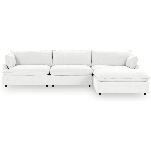 Caplan 4 Piece Modular Sectional Sofa in Rise White Fabric