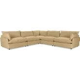Caplan 5 Piece Modular Sectional Sofa in Bliss Beige Neutral Fabric
