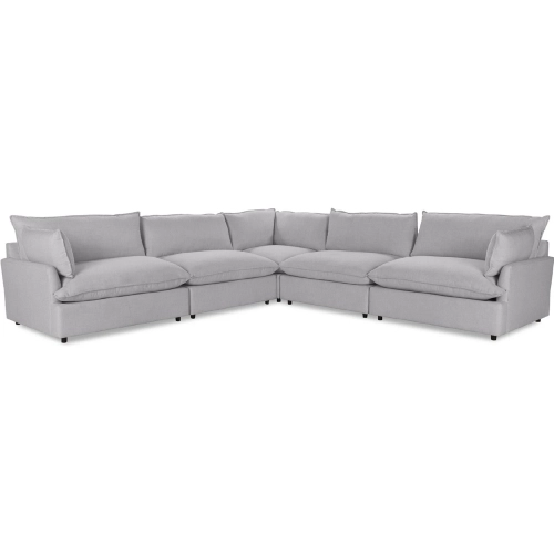 Caplan 5 Piece Modular Sectional Sofa in Bliss Gray Fabric