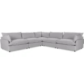 Caplan 5 Piece Modular Sectional Sofa in Bliss Gray Fabric