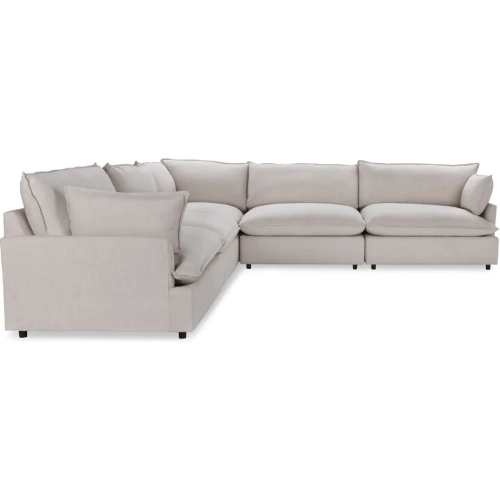 Caplan 5 Piece Modular Sectional Sofa Dawn in Flax Neutral Fabric