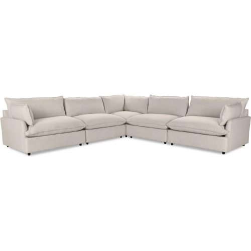 Caplan 5 Piece Modular Sectional Sofa Dawn in Twine Neutral Fabric
