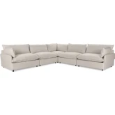 Caplan 5 Piece Modular Sectional Sofa Dawn in Twine Neutral Fabric
