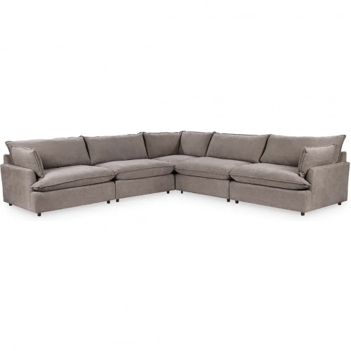 Caplan 5 Piece Modular Sectional Sofa in Elite Charcoal Gray Fabric