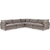 Caplan 5 Piece Modular Sectional Sofa in Elite Charcoal Gray Fabric