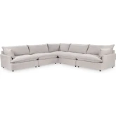 Caplan 5 Piece Modular Sectional Sofa in Elite Gray Fabric