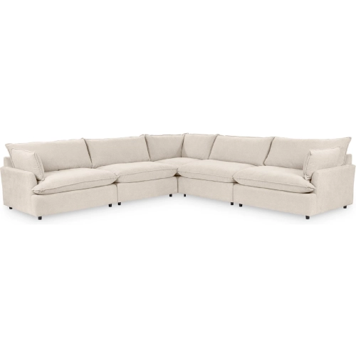 Caplan 5 Piece Modular Sectional Sofa in Rise Beige Fabric