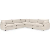 Caplan 5 Piece Modular Sectional Sofa in Rise Beige Fabric