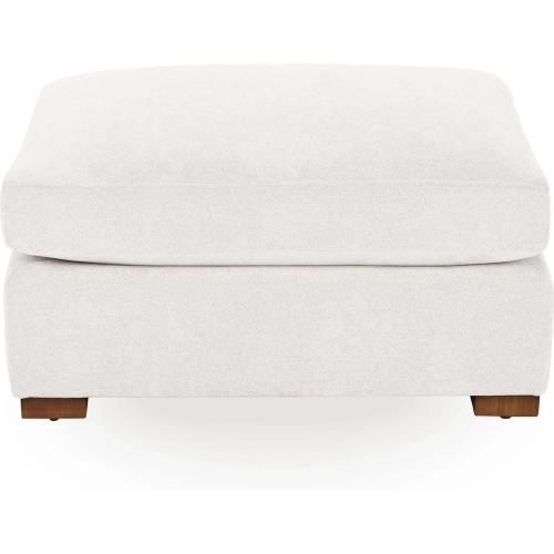 Audrey Ottoman in Elite Ivory Off White Fabric