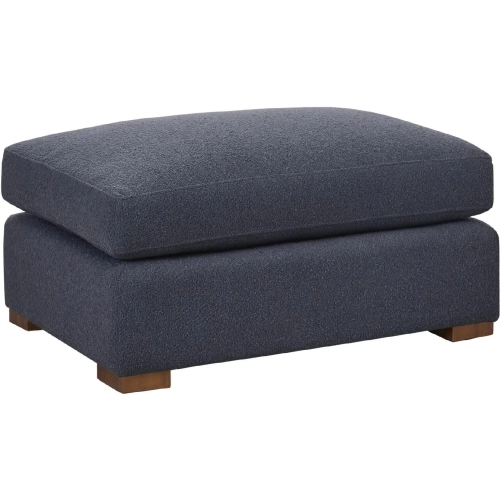 Audrey Ottoman in Rise Navy Blue Fabric