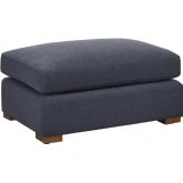 Audrey Ottoman in Rise Navy Blue Fabric