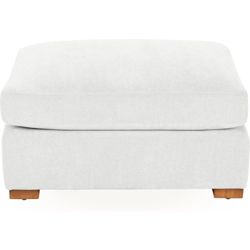 Audrey Ottoman in Rise White Fabric