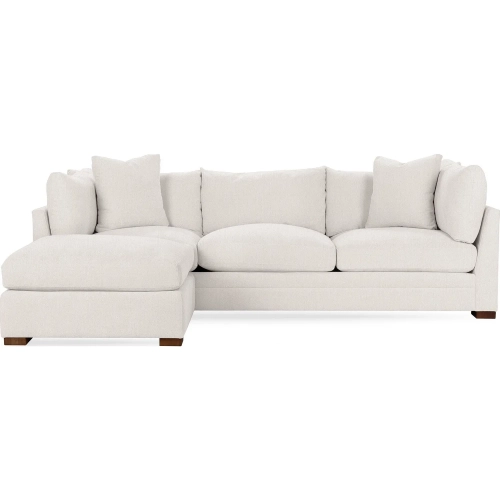 Audrey Sofa w/ Chaise Extension in Dawn Flax Neutral Fabric