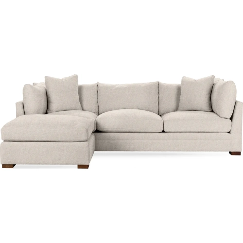 Audrey Sofa w/ Chaise Extension in Dawn Twine Neutral Fabric