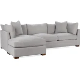 Audrey Sofa w/ Modular Chaise in Elite Gray Fabric