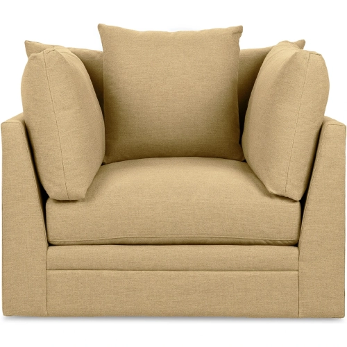 Audrey Swivel Accent Chair in Bliss Beige Neutral Fabric