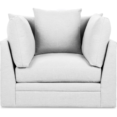Audrey Swivel Accent Chair in Bliss Cream Off White Fabric