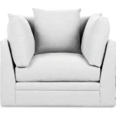 Audrey Swivel Accent Chair in Bliss Cream Off White Fabric