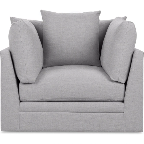Audrey Swivel Accent Chair in Bliss Gray Fabric