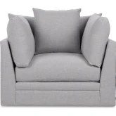 Audrey Swivel Accent Chair in Bliss Gray Fabric