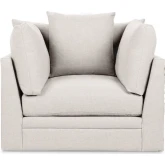 Audrey Swivel Accent Chair Dawn in Flax Neutral Fabric