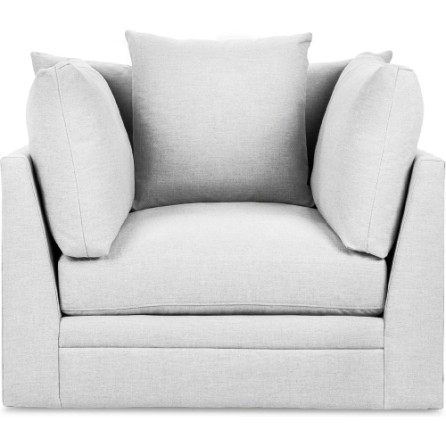 Audrey Swivel Accent Chair Dawn in Pearl Fabric