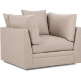 Audrey Swivel Accent Chair Dawn in Twine Neutral Fabric