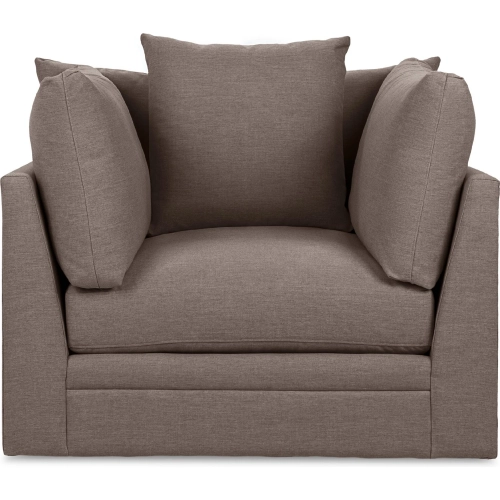 Audrey Swivel Accent Chair in Elite Charcoal Gray Fabric