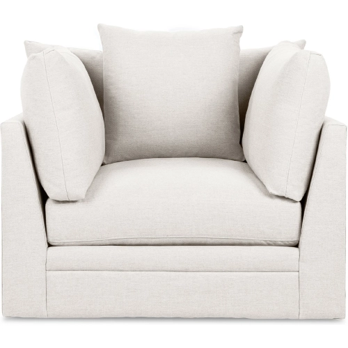 Audrey Swivel Accent Chair in Elite Ivory Off White Fabric