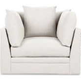 Audrey Swivel Accent Chair in Elite Ivory Off White Fabric