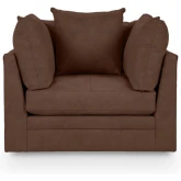 Audrey Swivel Accent Chair in El Paso Brown Top Grain Leather