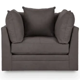 Audrey Swivel Accent Chair in Lush Chocolate Brown Top Grain Leather