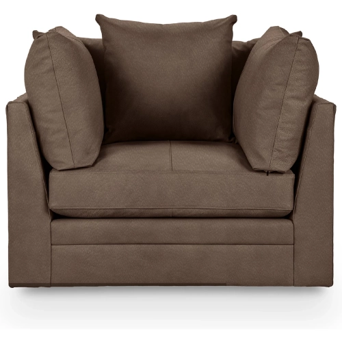 Audrey Swivel Accent Chair in Country Life Neutral Top Grain Leather