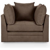 Audrey Swivel Accent Chair in Country Life Neutral Top Grain Leather