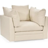 Audrey Swivel Accent Chair in Rise Beige Off White Fabric