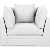 Audrey Swivel Accent Chair in Rise White Fabric